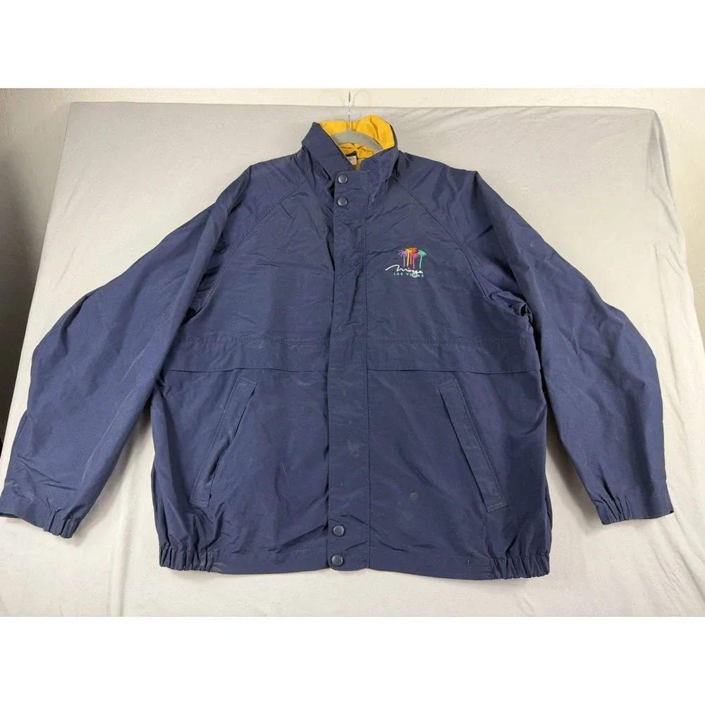 vtg Mirage Vegas Casino Resort full zip jacket, blue, men's xxl